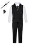 Magen Kids Boys Pants Vest Tie 6 Pc Tuxedo Vest Set 12M-14 - SophiasStyle.com